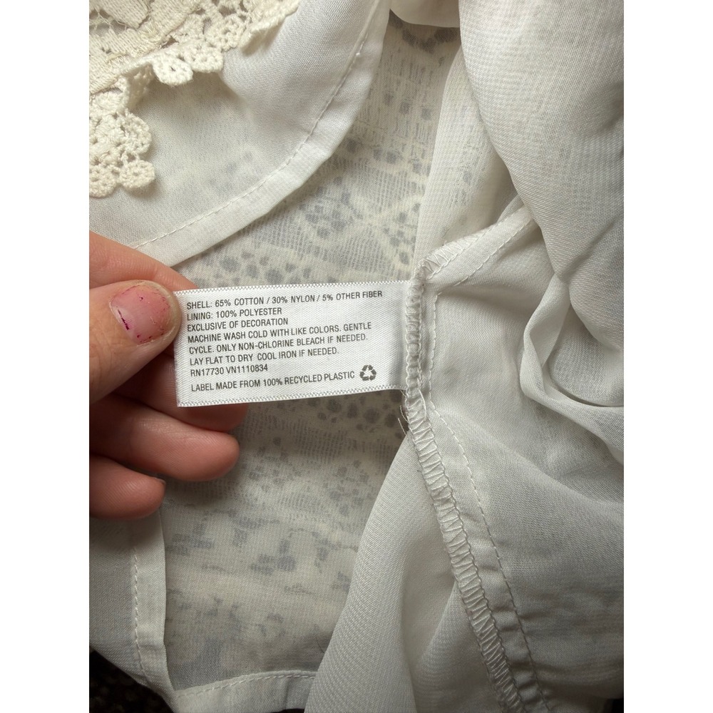 Mossimo Crochet‎ Lined Lace Cami Tank Top XL TG Cream Boho Cowgirl Indie Y2K - Picture 5 of 10